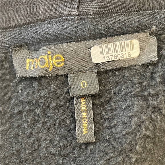 Maje Trame Zip Sweatshirt, Maje Size 0 - Picture 2 of 10